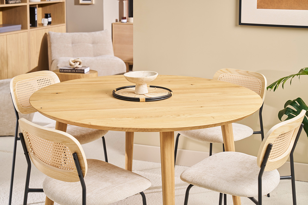 Table  manger ronde frne D120 cm LIVIA