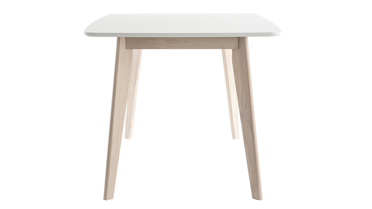 Table  manger scandinave blanc et bois clair rectangulaire L150 cm LEENA