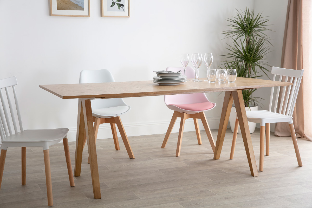 Table � manger scandinave ch�ne L180 cm DANA