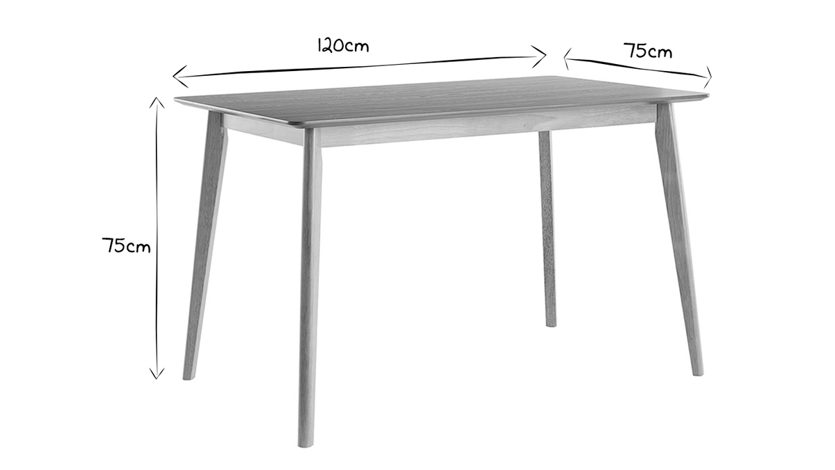 Table  manger scandinave finition frne L120 cm ELION