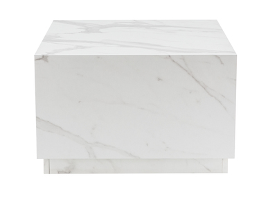 Table basse bloc carr&eacute;e effet marbre L56 cm SCENA