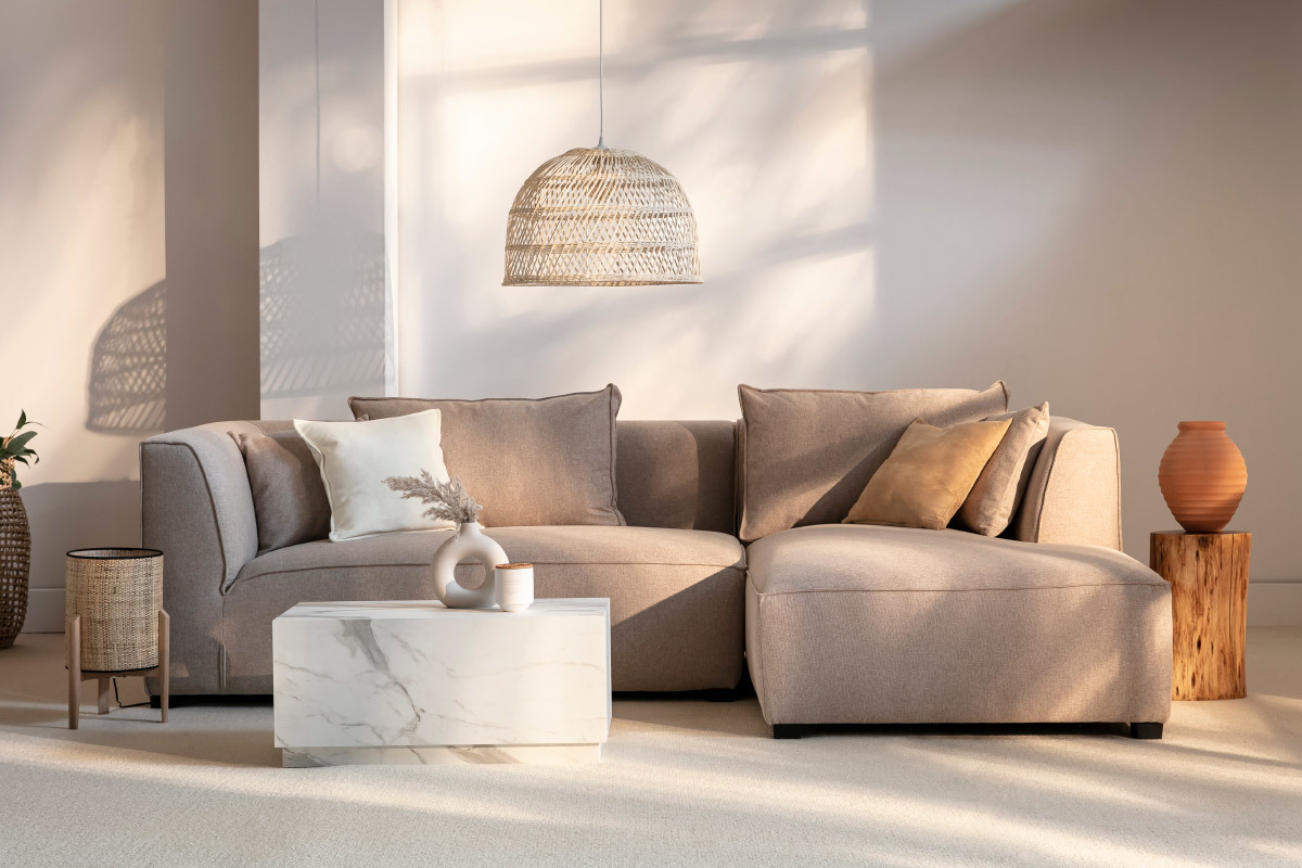 Table basse bloc design effet marbre L79 cm SCENA