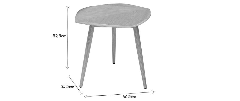 Table basse bois en forme de feuille L60 cm PHYLL