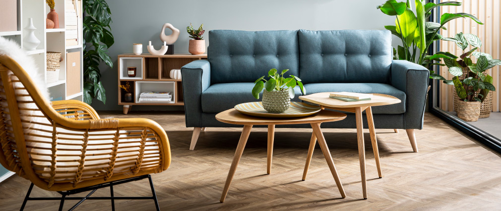 Table basse bois en forme de feuille L60 cm PHYLL