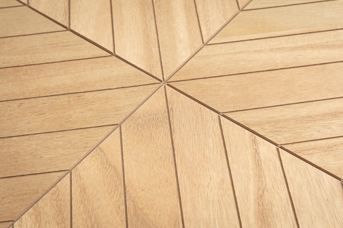 Table basse carr�e bois et m�tal noir L60 KARE