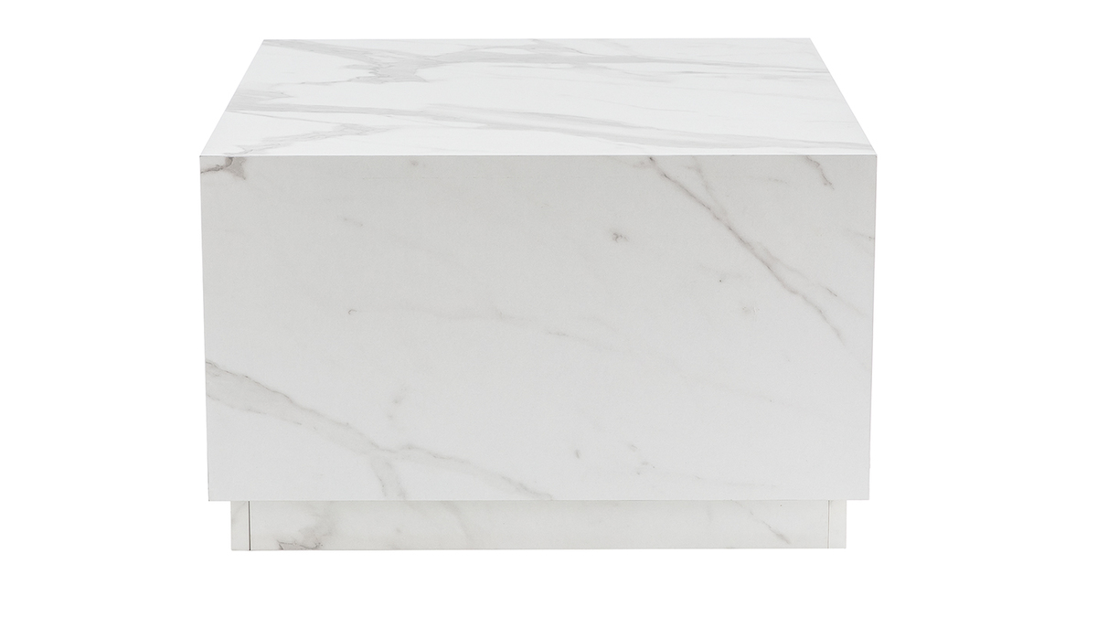 Table basse carre design effet marbre L56 cm SCENA