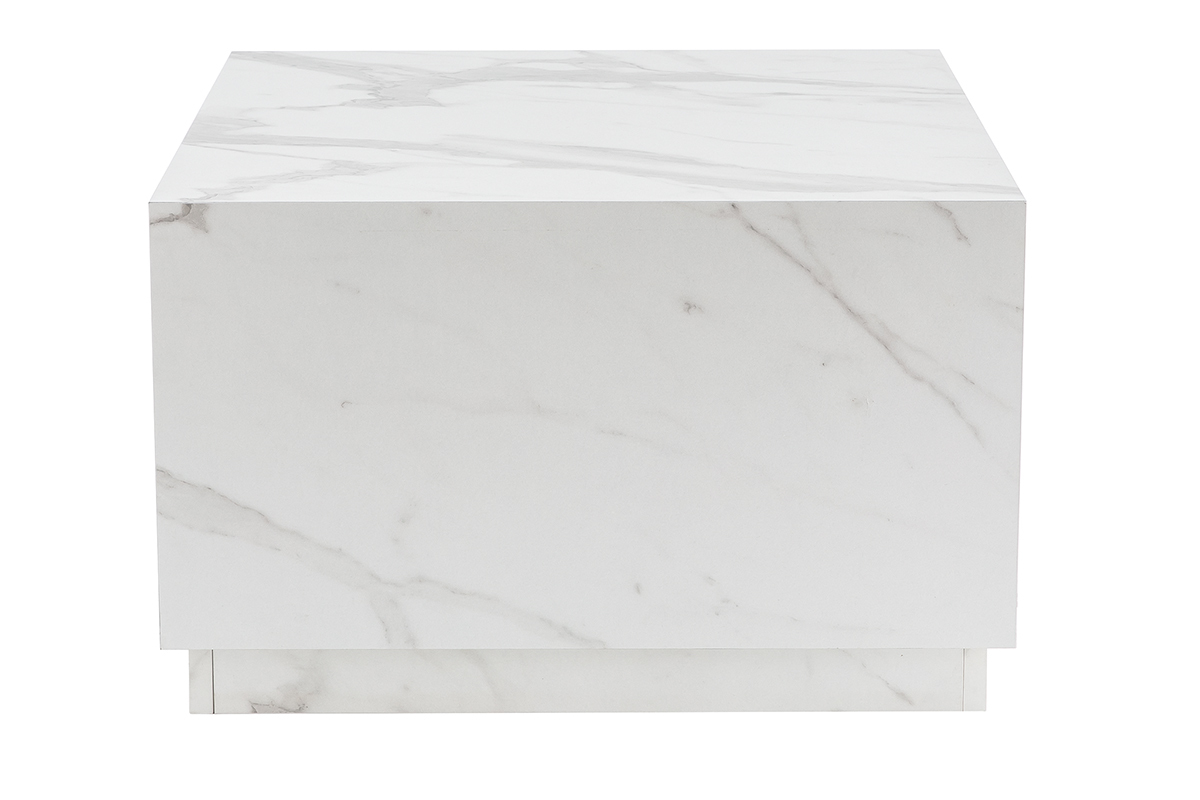 Table basse carr�e design effet marbre L56 cm SCENA