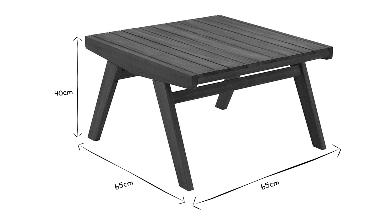 Table basse de jardin en bois massif L65 cm TIDAK