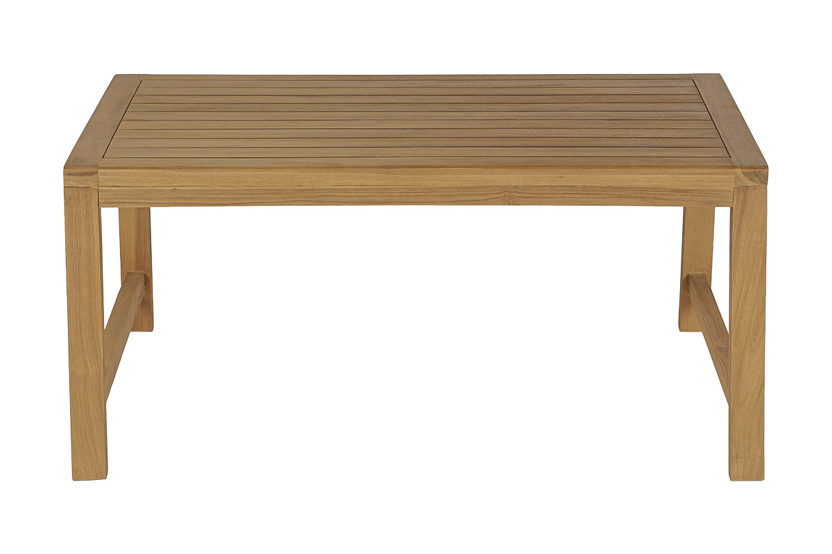 Table basse de jardin rectangulaire en bois teck massif L100 cm SUNDA