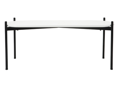 Table basse design 100 cm blanche pieds m&eacute;tal SEGA