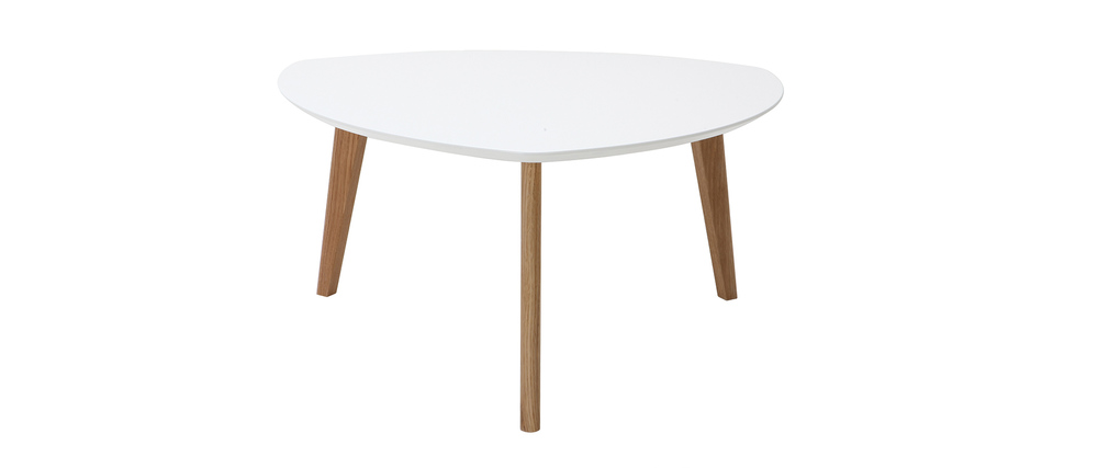 Table basse design blanc L80 cm EKKA