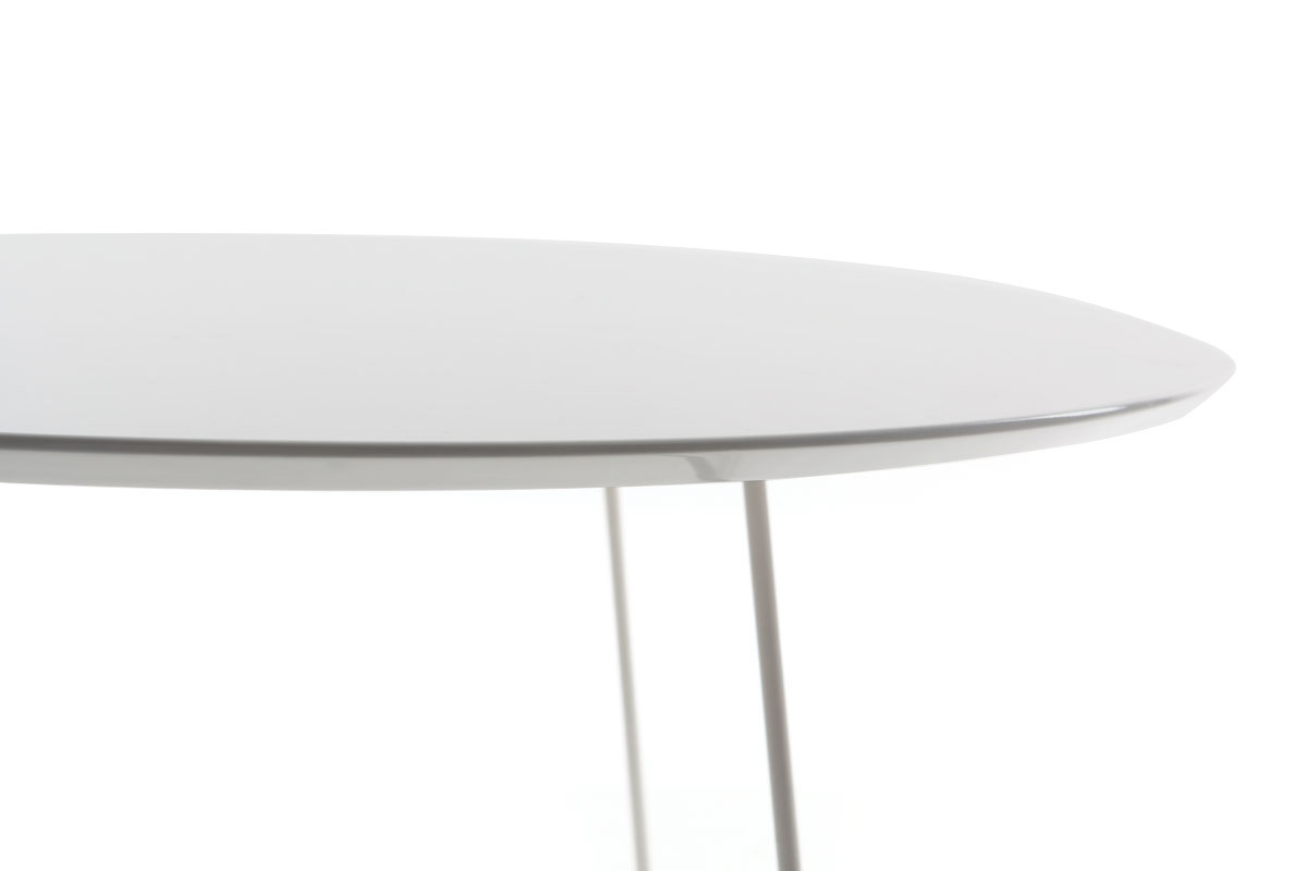 Table basse design blanche D80 x H40 cm KALY