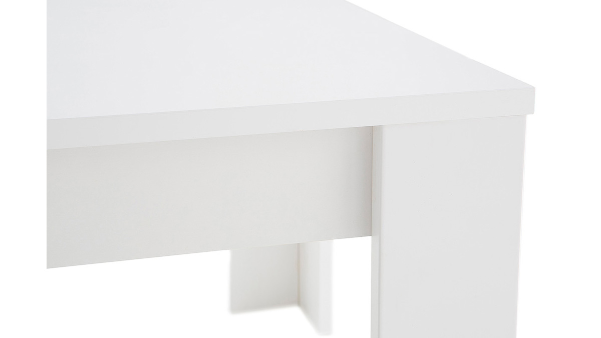 Table basse design bois blanc L122 cm LAND
