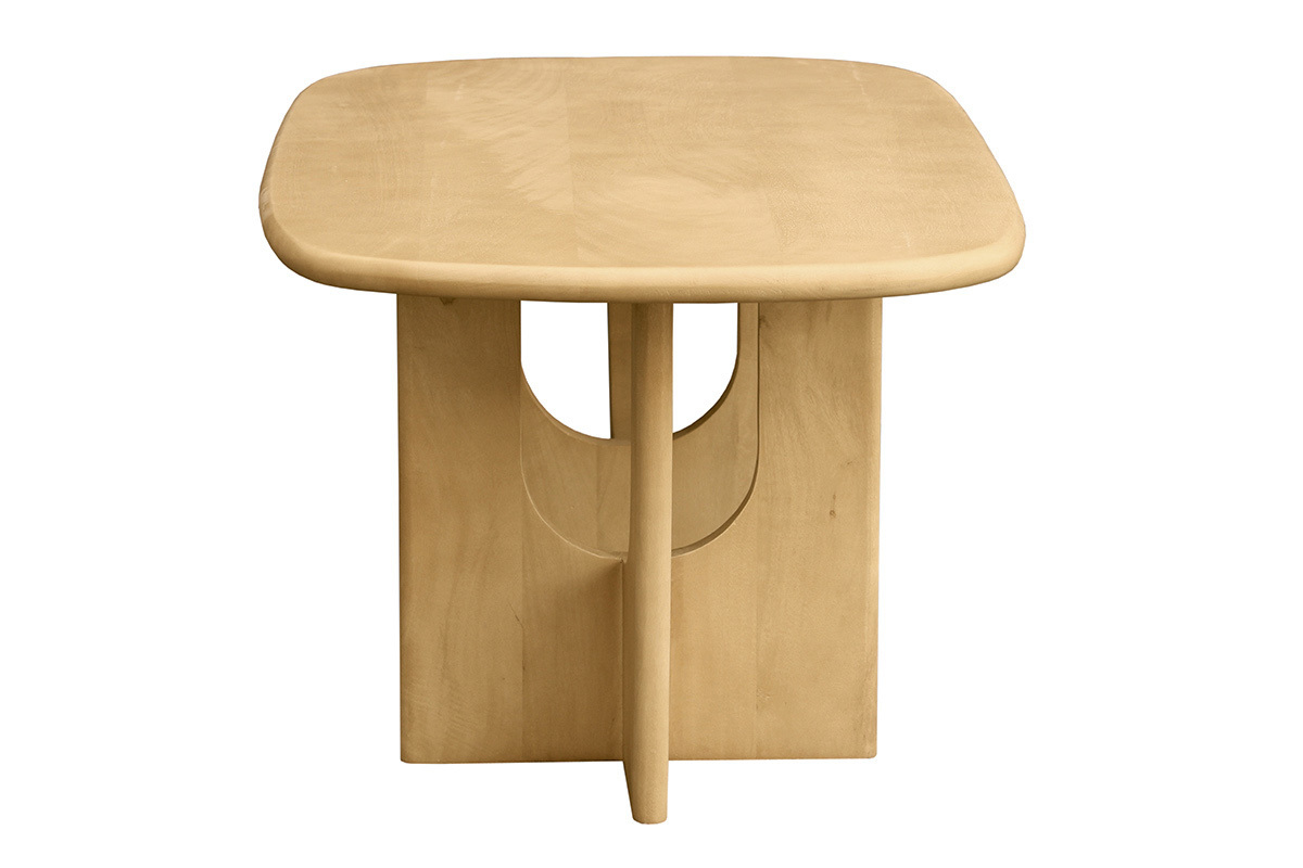 Table basse design bois clair manguier massif L100 cm MASSARI