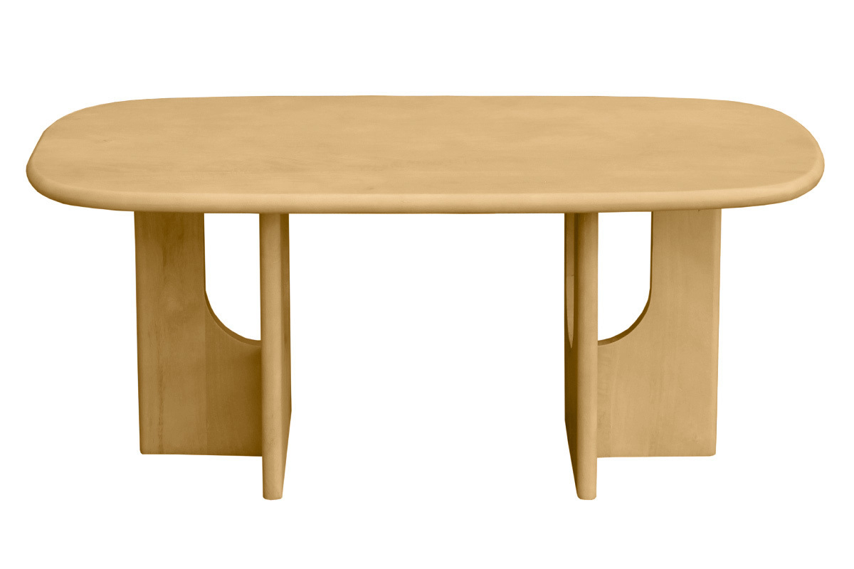 Table basse design bois clair manguier massif L100 cm MASSARI