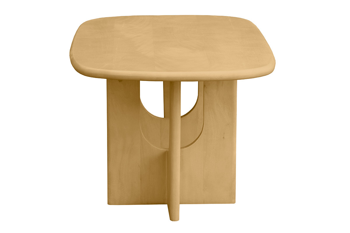 Table basse design bois clair manguier massif L100 cm MASSARI
