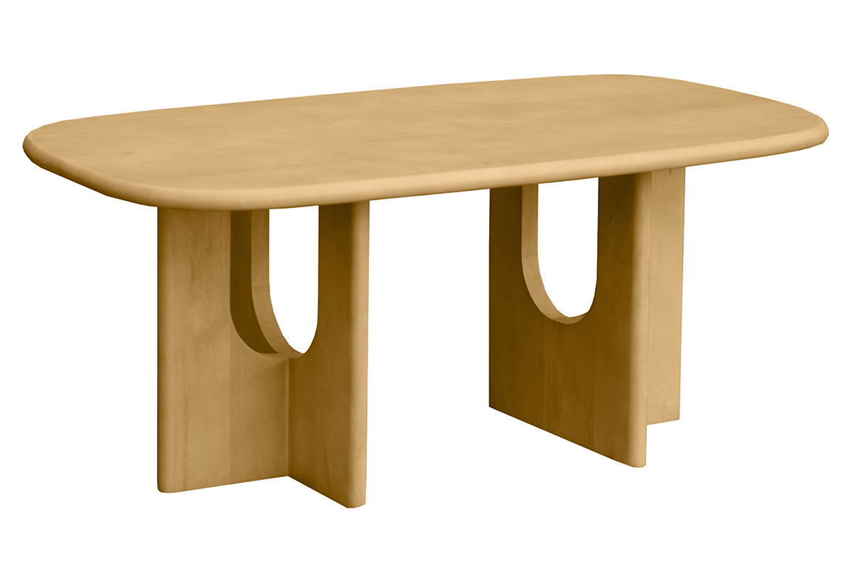 Table basse design bois clair manguier massif L100 cm MASSARI