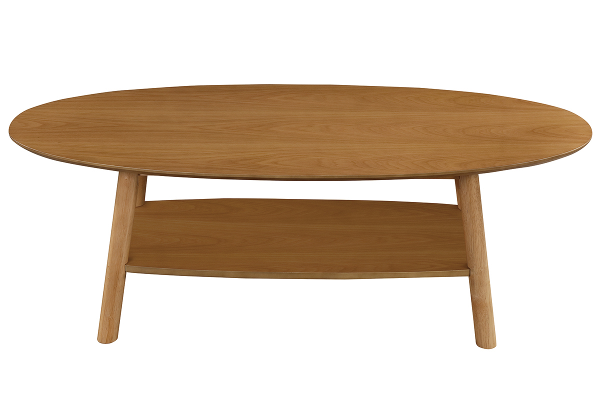 Table basse design bois ovale YOKO