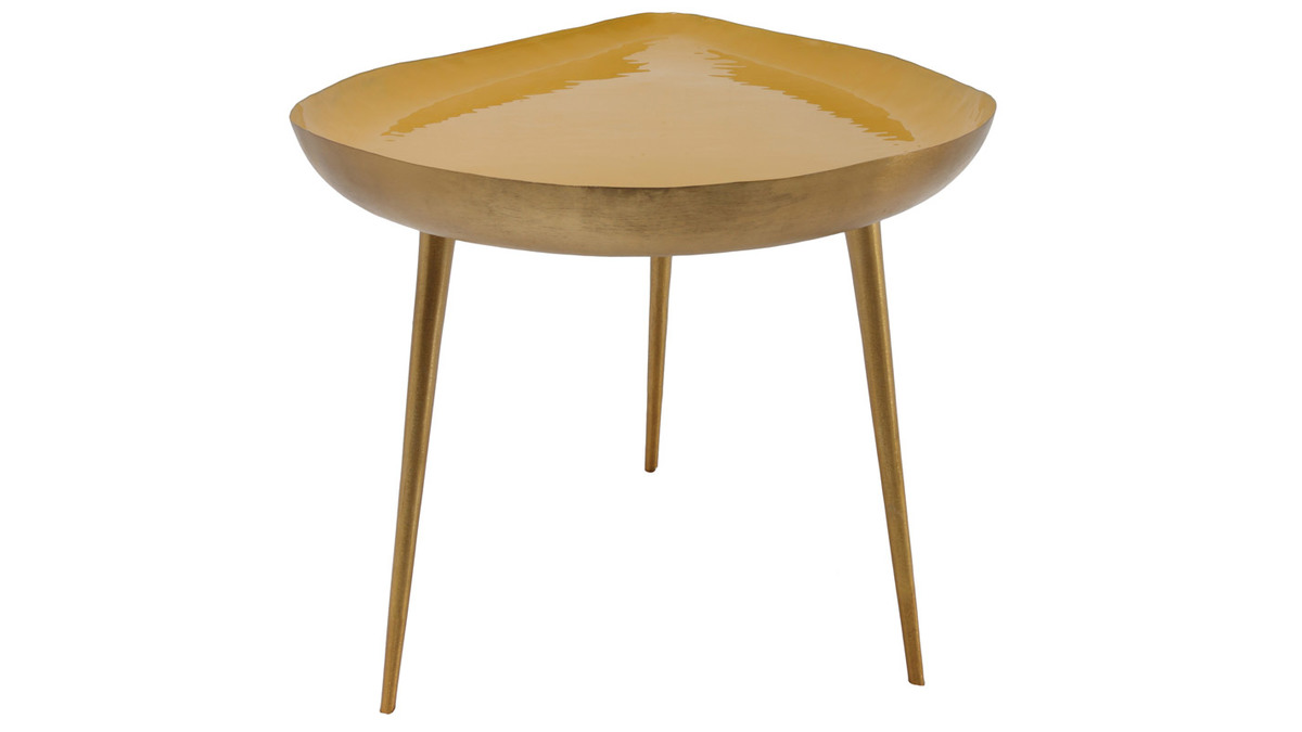 Table basse design en acier laqu jaune 80 cm DROP