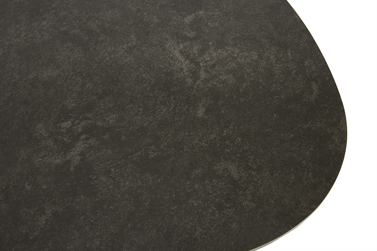 Table basse design en c�ramique noire et m�tal L100 cm LEWA