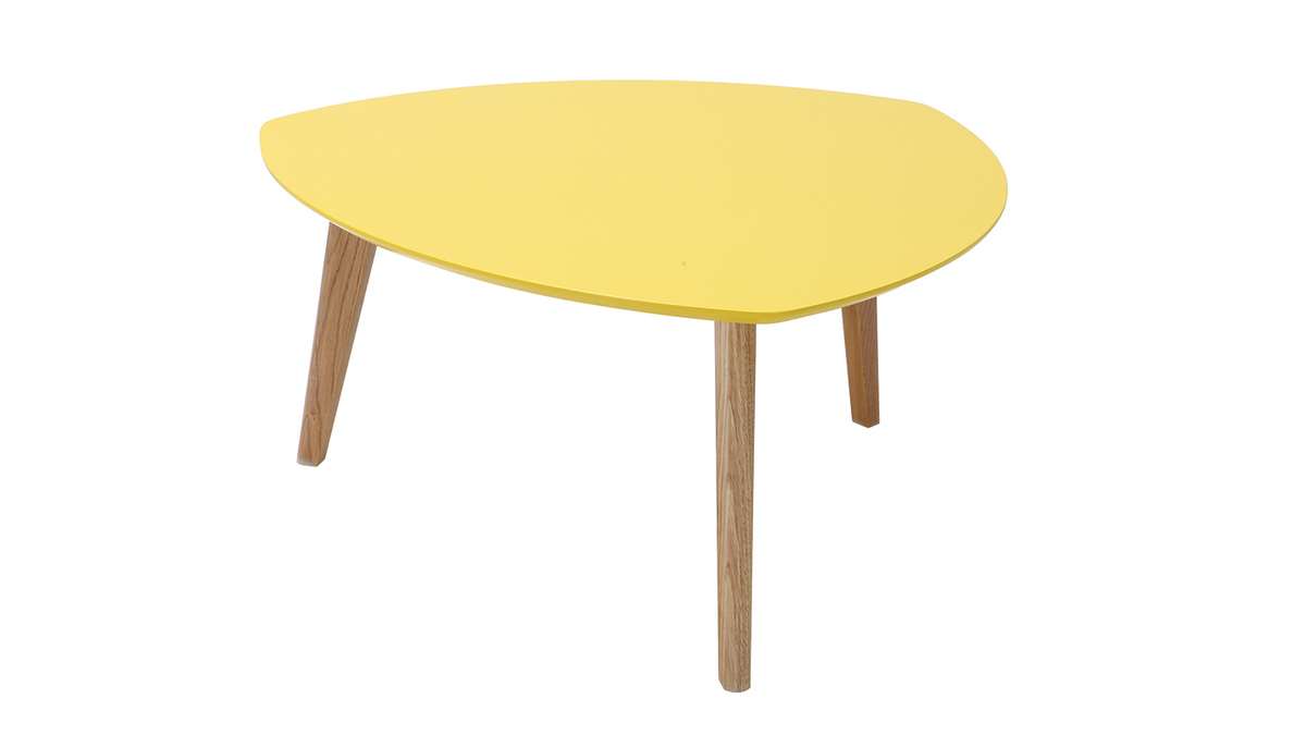 Table basse design jaune 80cm EKKA