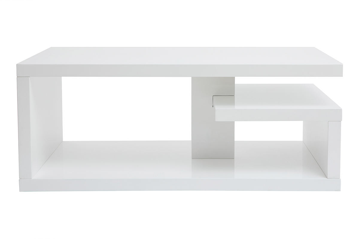 Table basse design laque blanc L100 cm HALTON