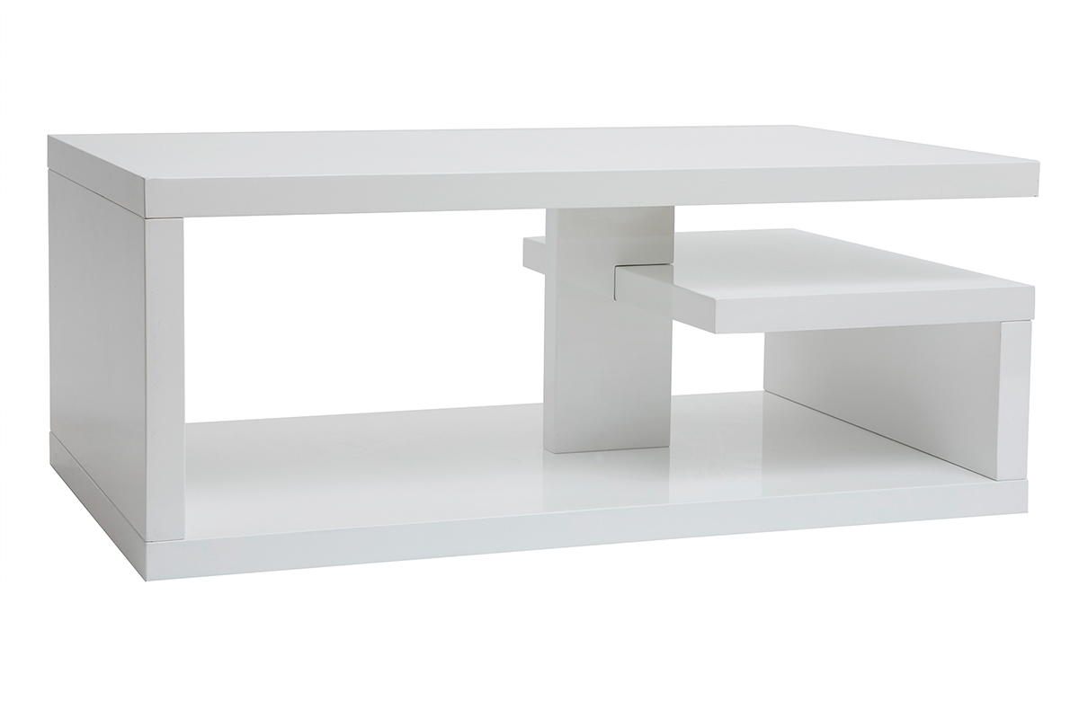 Table basse design laque blanc L100 cm HALTON