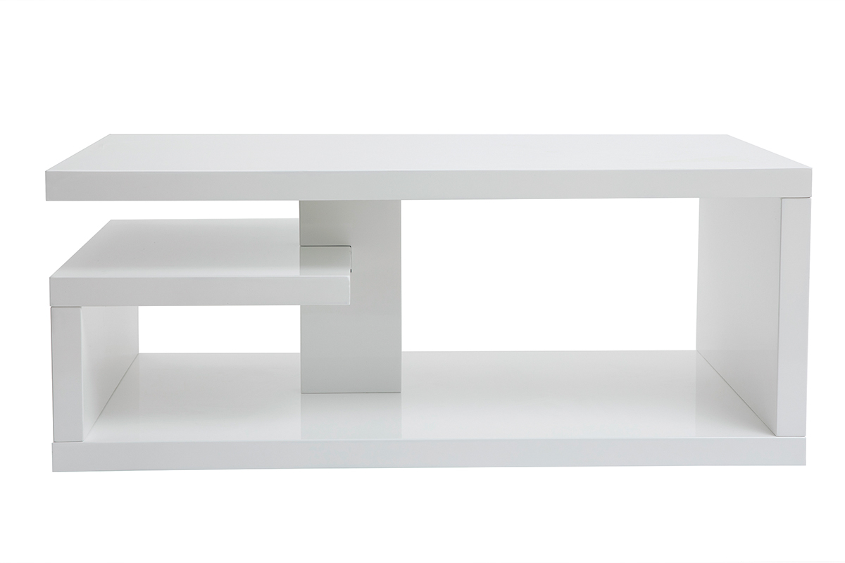 Table basse design laque blanc L100 cm HALTON