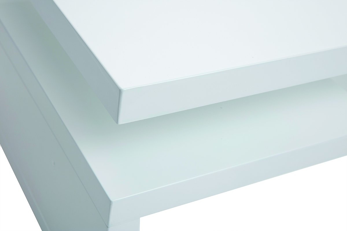Table basse design laque blanc L100 cm HALTON
