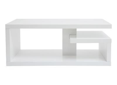 Table basse design laqu&eacute;e blanc L100 cm HALTON