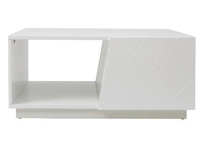 Table basse design laqu&eacute;e blanc mat 90cm ALESSIA