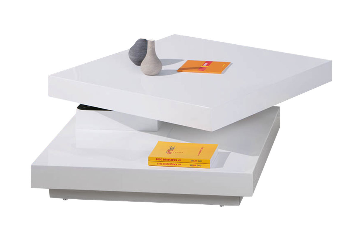 Table basse design laque blanche DARIA