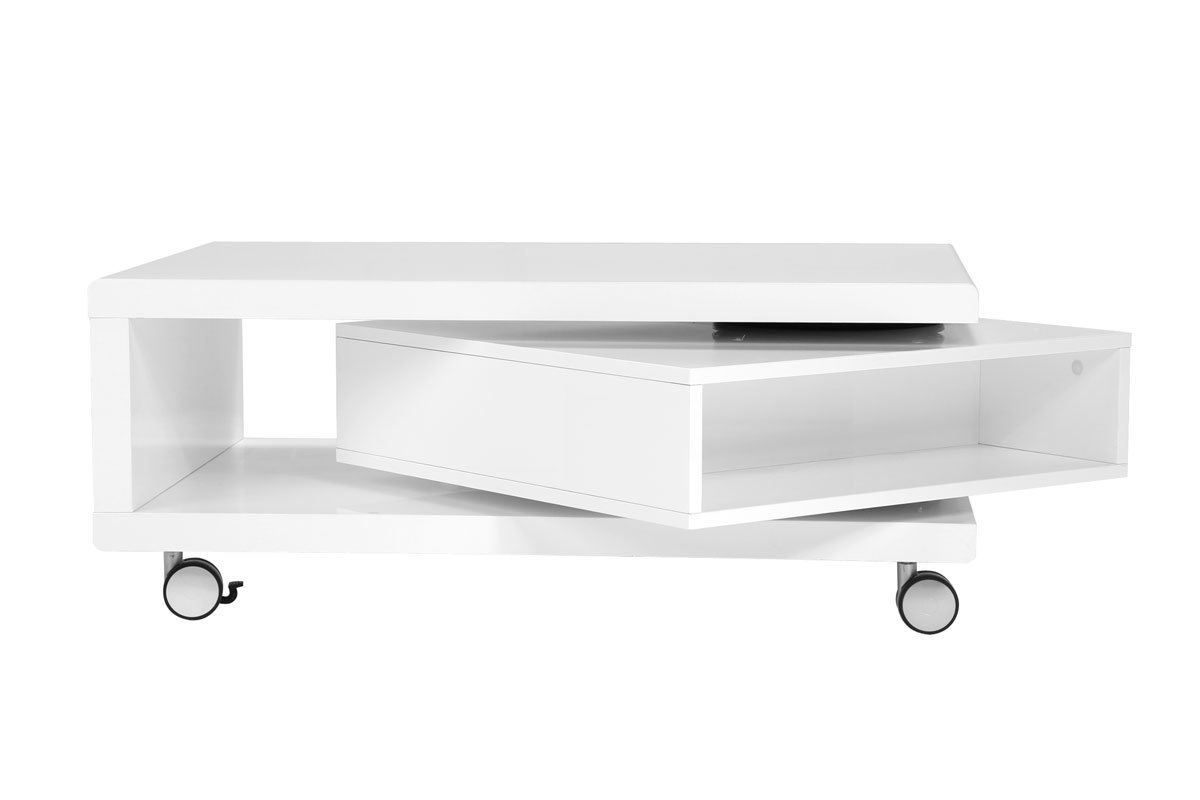 Table basse design laqu�e blanche LIVO