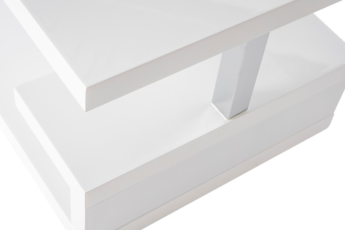 Table basse design laque blanche REX