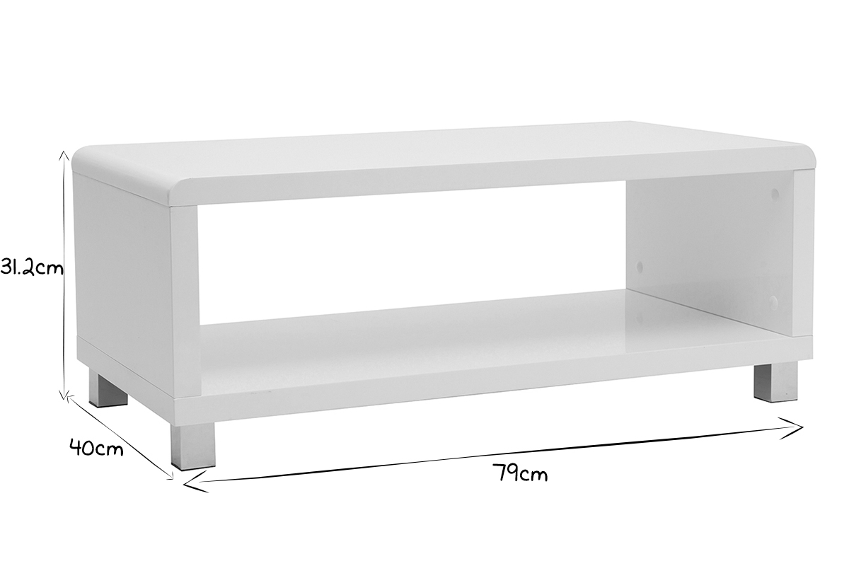 Table basse design laque blanche ROXY