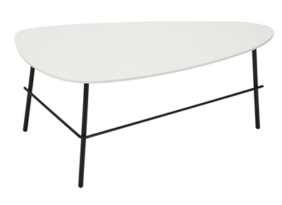 Table basse design m&eacute;tal blanc 93 cm BLOOM