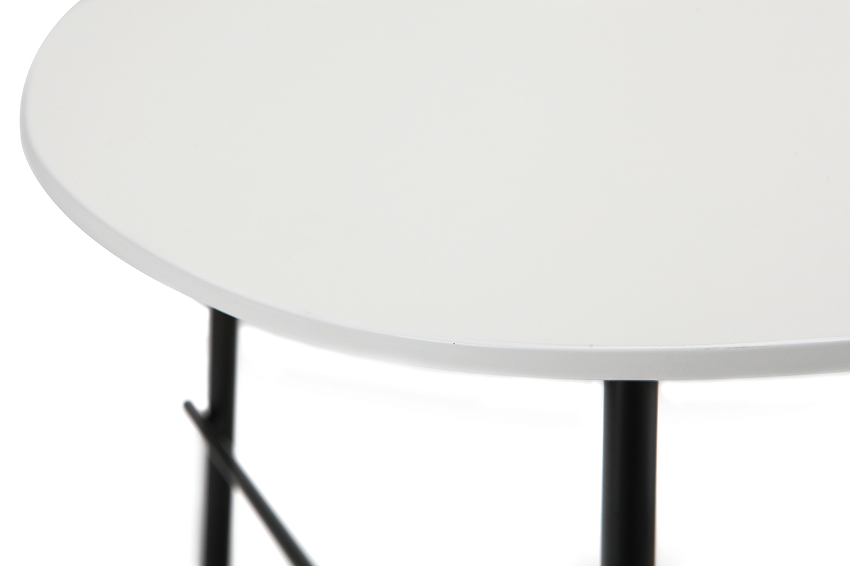 Table basse design m�tal blanc L93 cm BLOOM