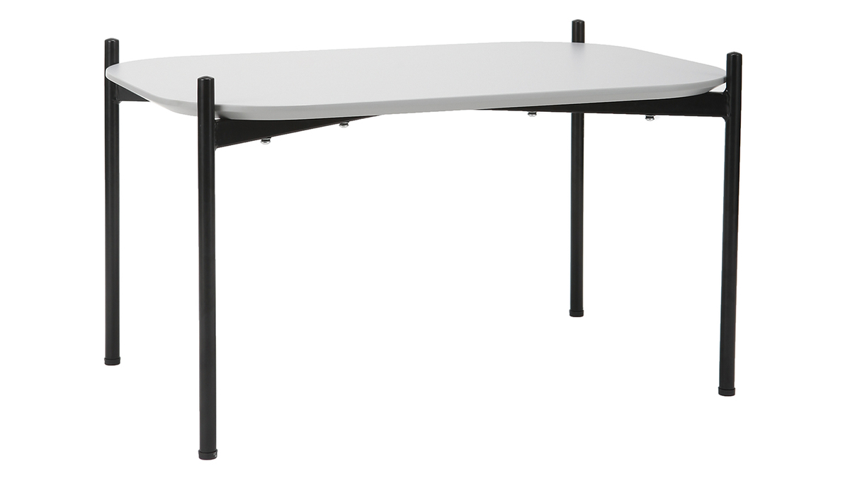 Table basse design mtal gris 50x75 cm SEGA