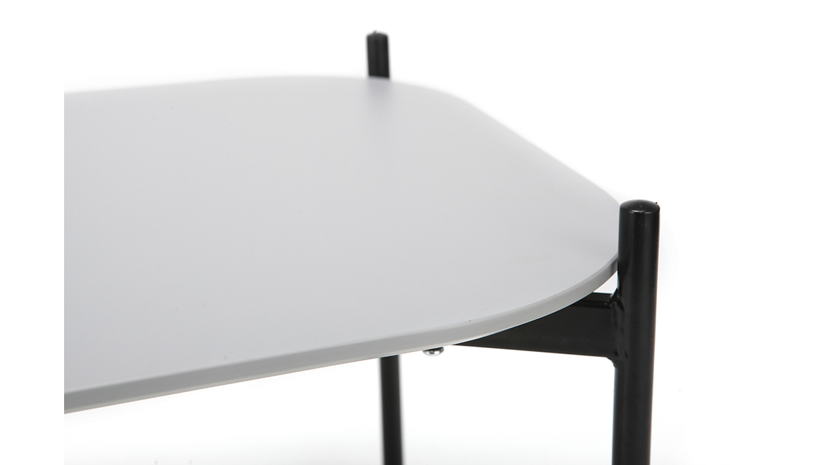 Table basse design mtal gris 50x75 cm SEGA