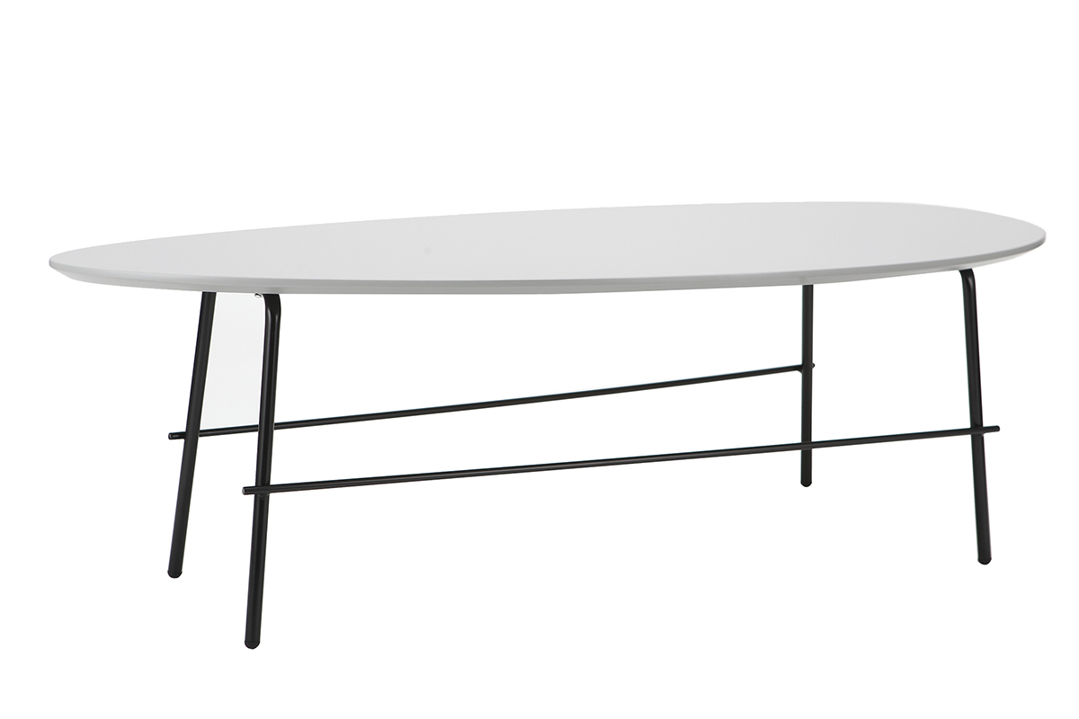Table basse design m�tal gris L131 BLOOM