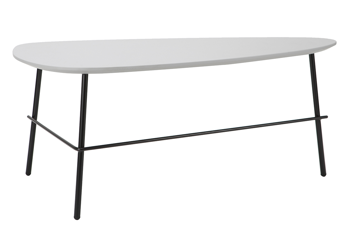 Table basse design m�tal gris L93 cm BLOOM