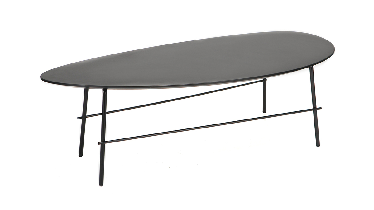 Table basse design mtal noir 131 cm BLOOM