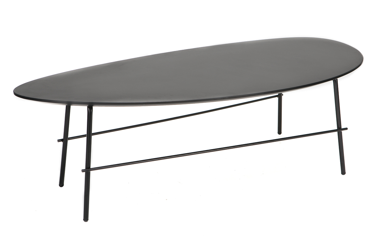 Table basse design m�tal noir 131 cm BLOOM