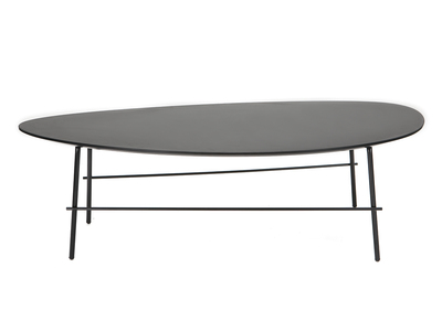 Table basse design m&eacute;tal noir 131 cm BLOOM