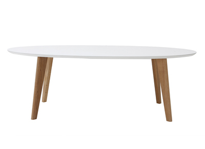 Table basse design ovale 120cm blanc EKKA