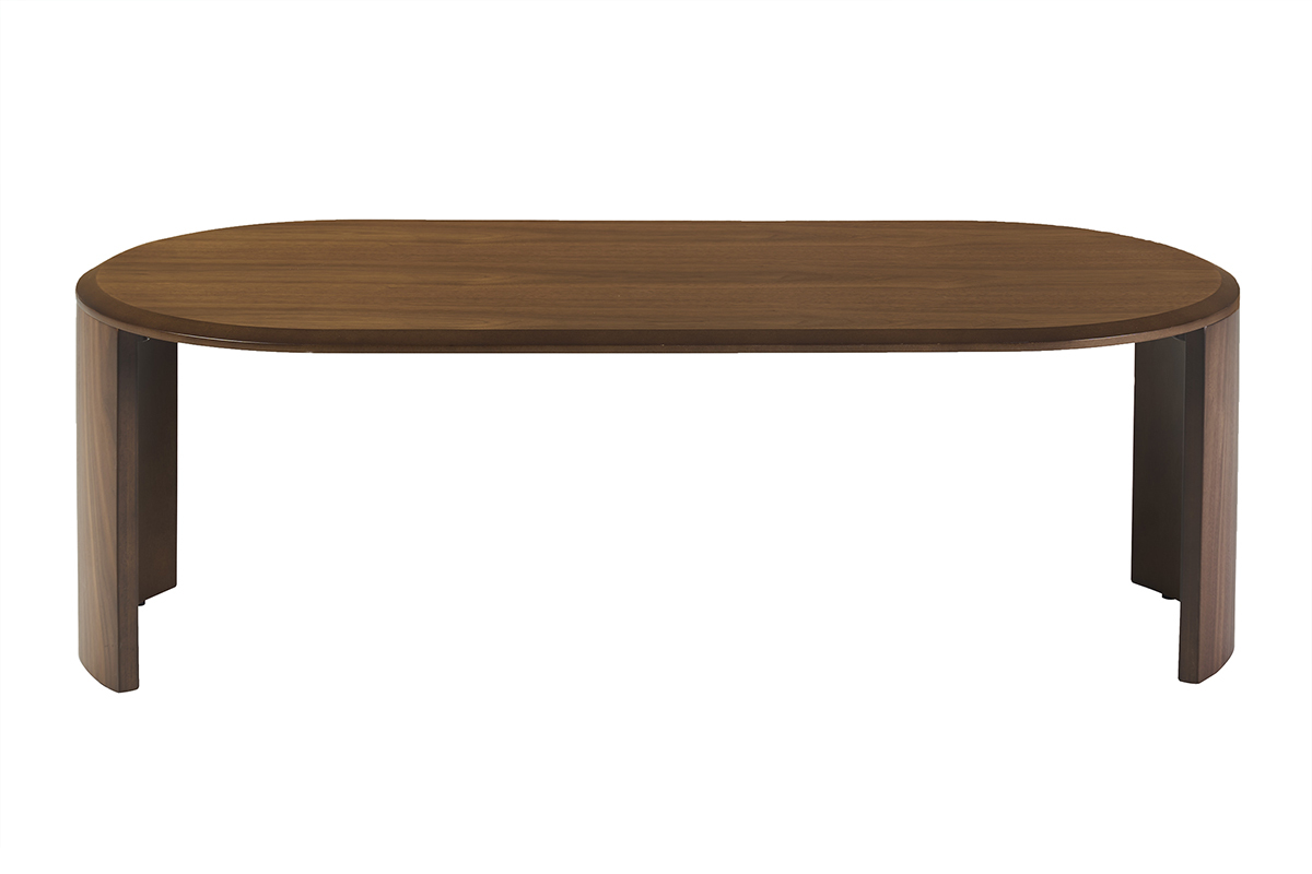 Table basse design ovale en bois fonc� noyer L120 cm ASSA
