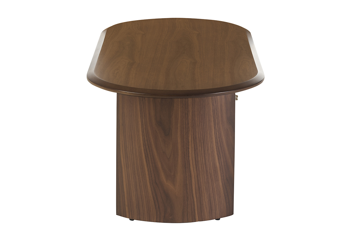 Table basse design ovale en bois fonc� noyer L120 cm ASSA
