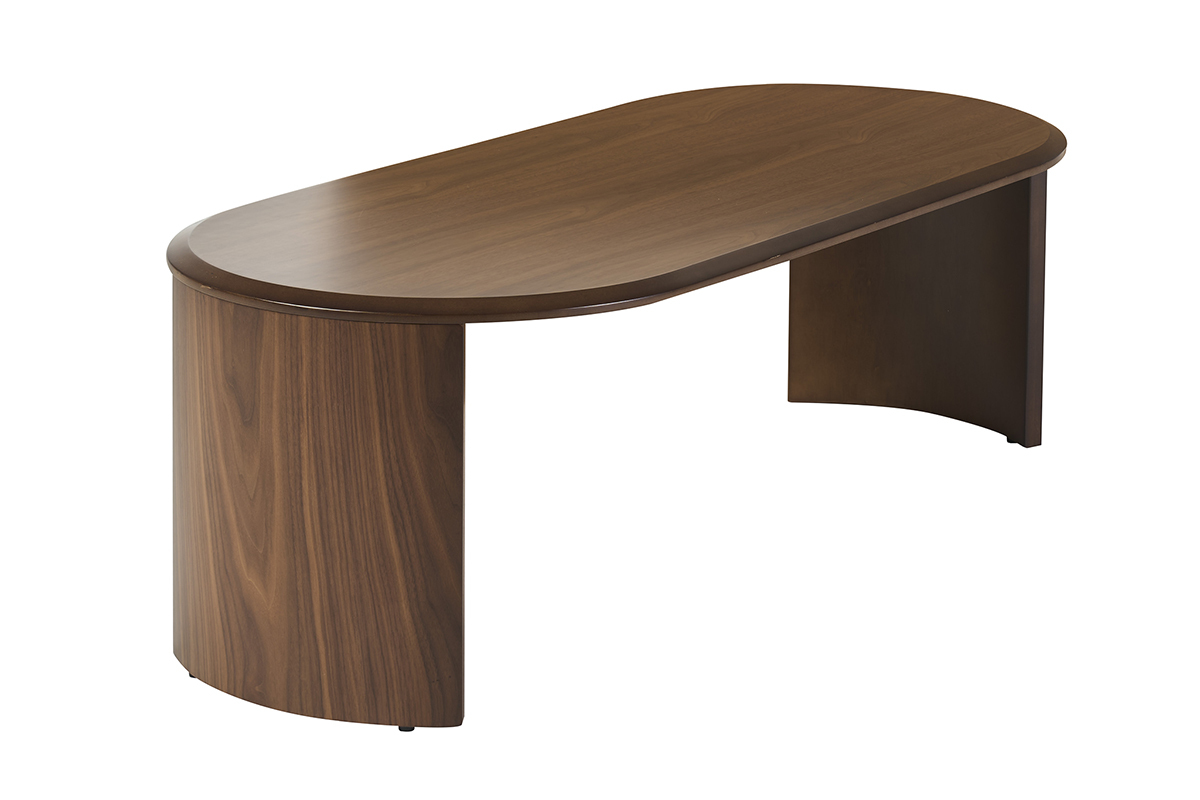 Table basse design ovale en bois fonc� noyer L120 cm ASSA