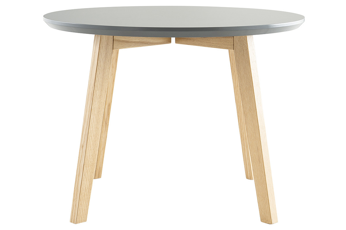 Table basse design ronde 50 cm gris mat SARA