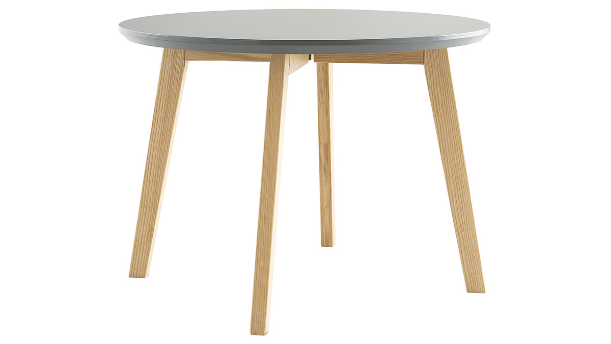 Table basse design ronde 50 cm gris mat SARA